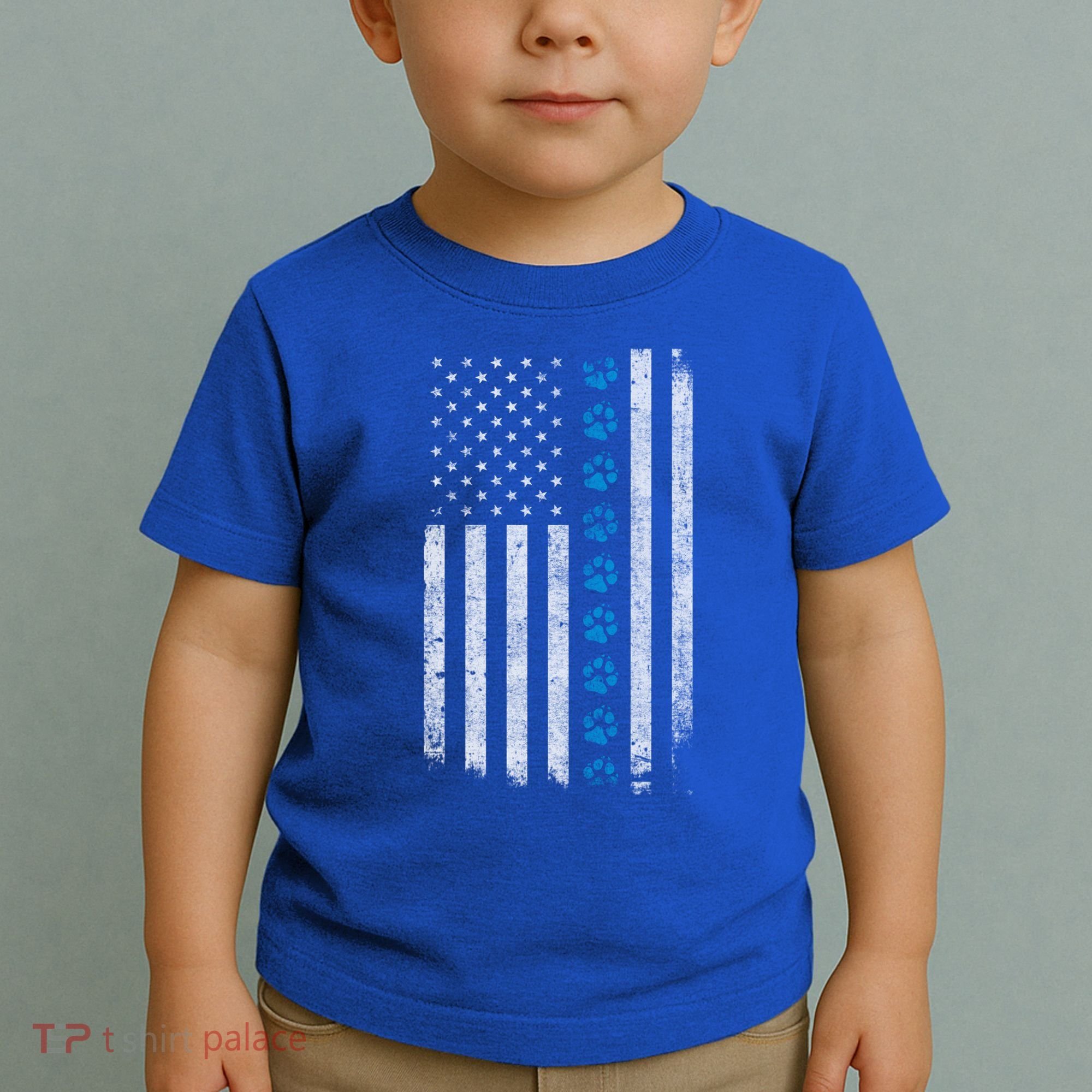Dog Paw Thin Blue Line American Flag Police Dog Military K9 Meaningful Gift Toddler T-Shirt