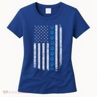 Dog Paw Thin Blue Line American Flag Police Dog Military K9 Meaningful Gift Women's T-Shirt thumb 0