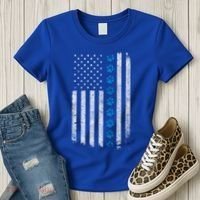 Dog Paw Thin Blue Line American Flag Police Dog Military K9 Meaningful Gift Women's T-Shirt thumb 3