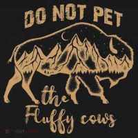 Don't Pet The Fluff Cows Funny Buffalo Backpack thumb 2