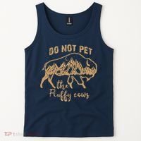 Don't Pet The Fluff Cows Funny Buffalo Tank Top thumb 2