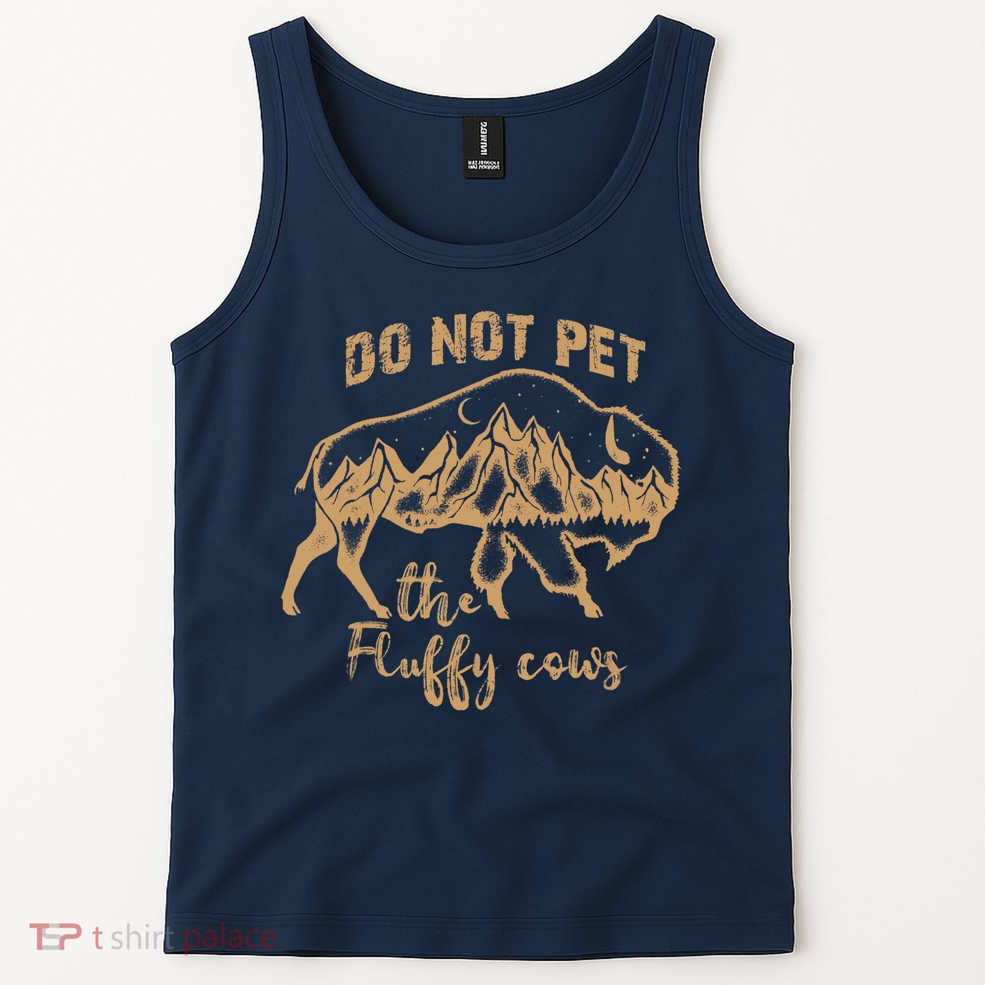 Don't Pet The Fluff Cows Funny Buffalo Tank Top