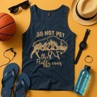 Don't Pet The Fluff Cows Funny Buffalo Tank Top thumb 4