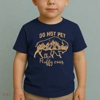 Don't Pet The Fluff Cows Funny Buffalo Toddler T-Shirt thumb 2