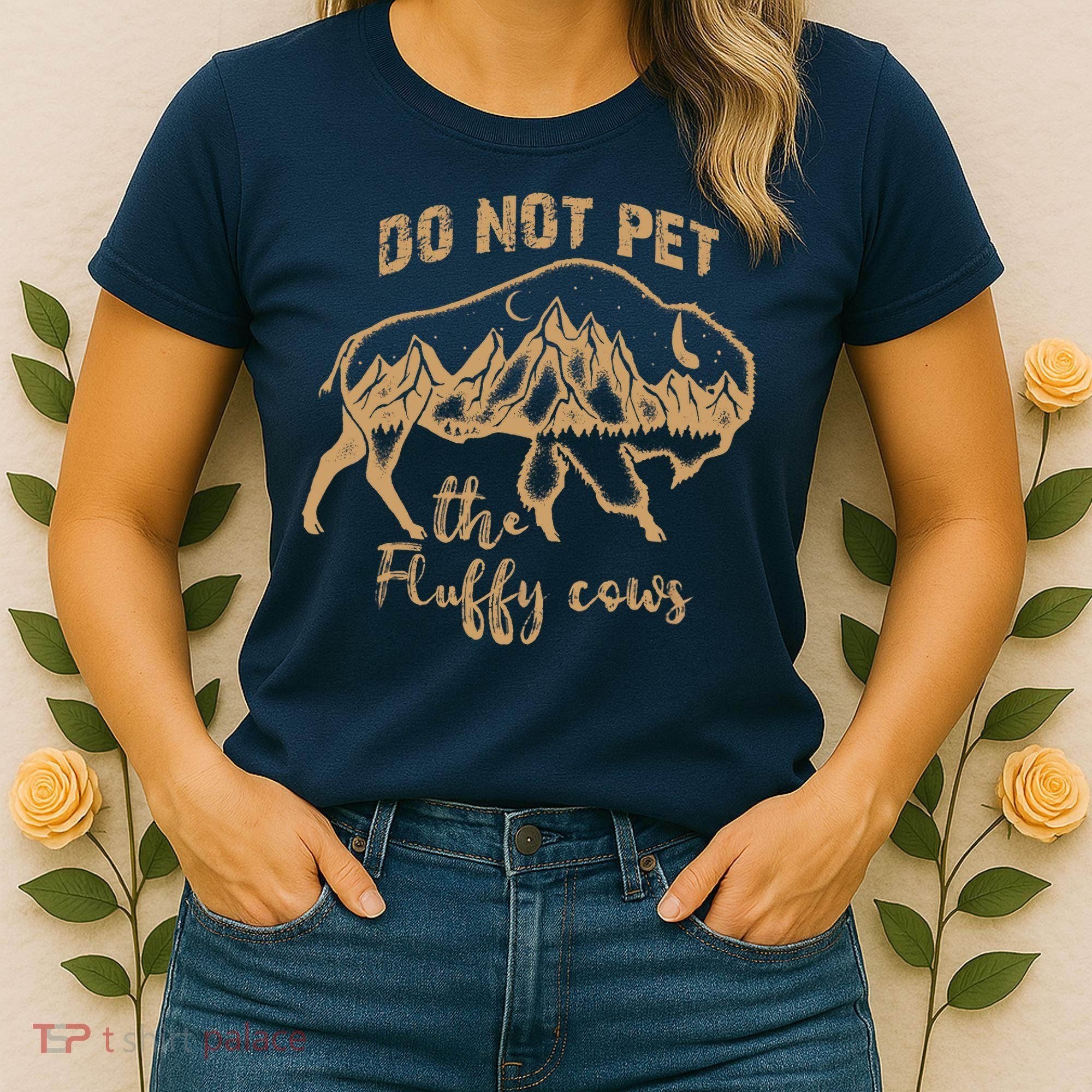 Don't Pet The Fluff Cows Funny Buffalo Women's T-Shirt