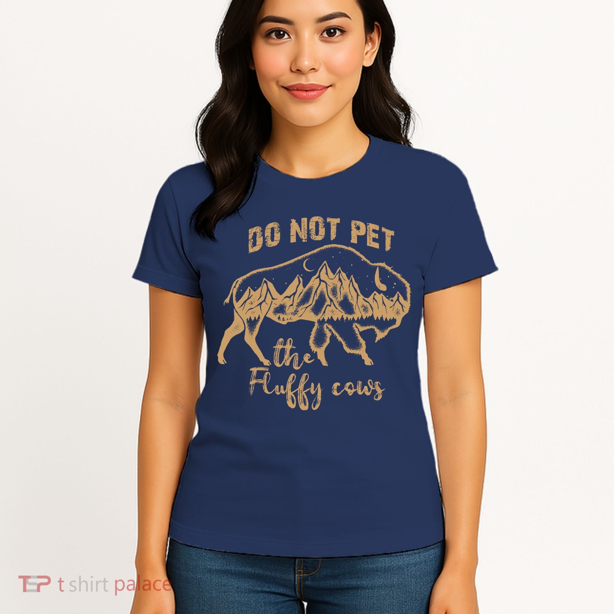Don't Pet The Fluff Cows Funny Buffalo Women's T-Shirt