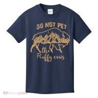 Don't Pet The Fluff Cows Funny Buffalo Kids T-Shirt thumb 0