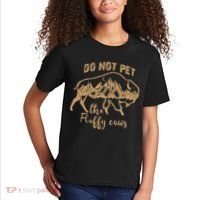 Don't Pet The Fluff Cows Funny Buffalo Kids T-Shirt thumb 2