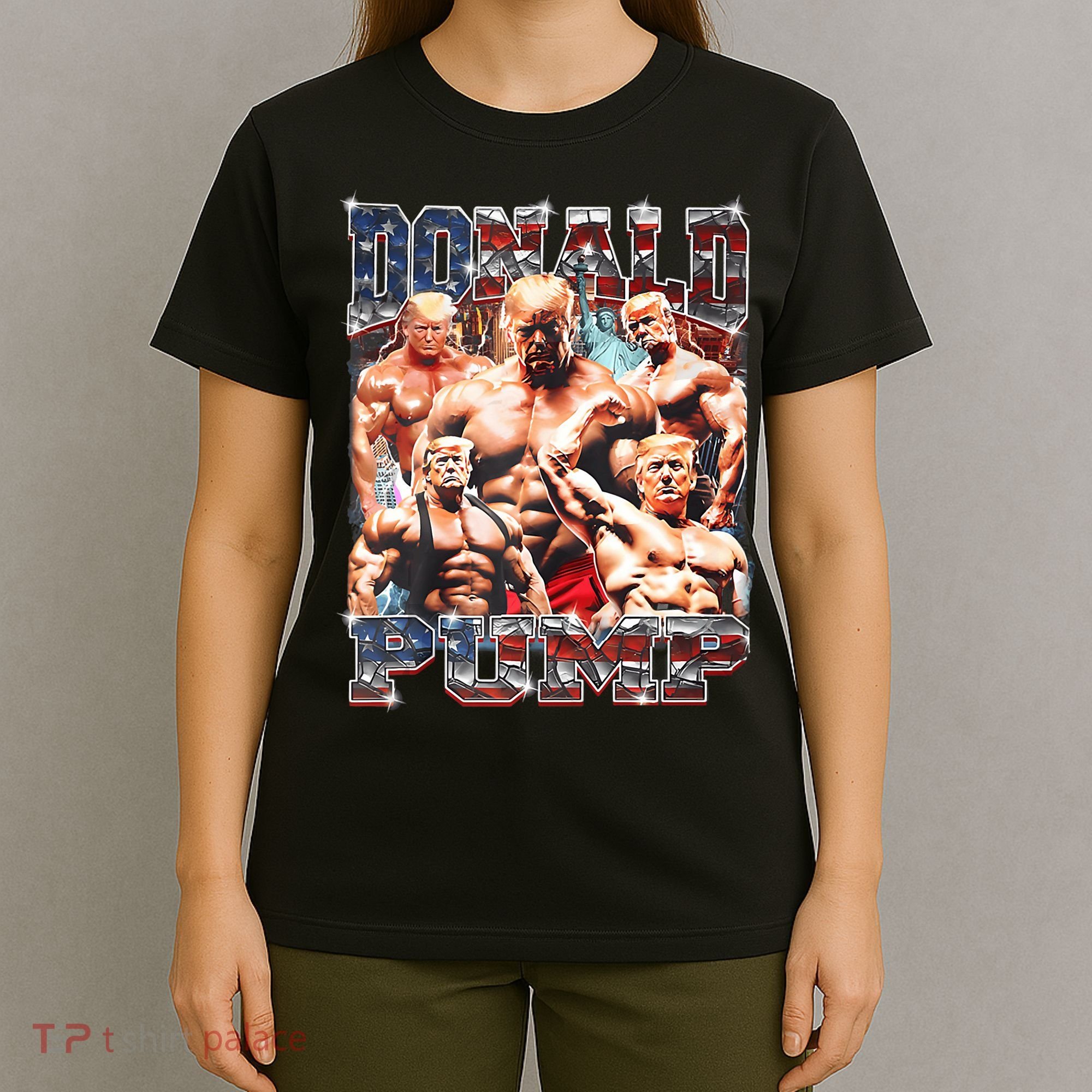 Donald Pump Trump 2024 Weight Lifting Gym Fitness T-Shirt