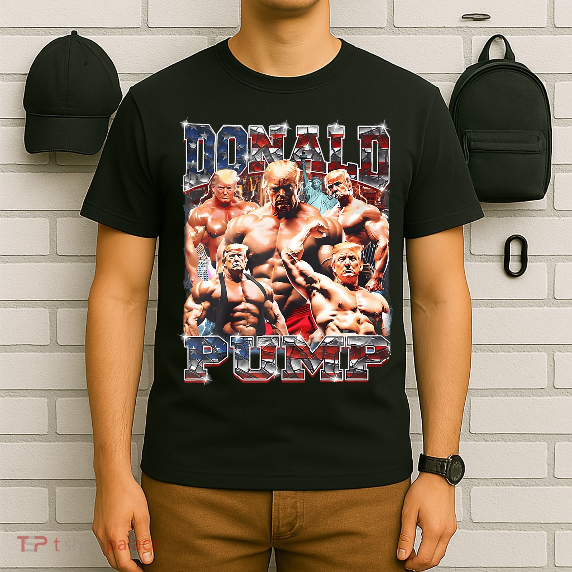 Donald Pump Trump 2024 Weight Lifting Gym Fitness T-Shirt