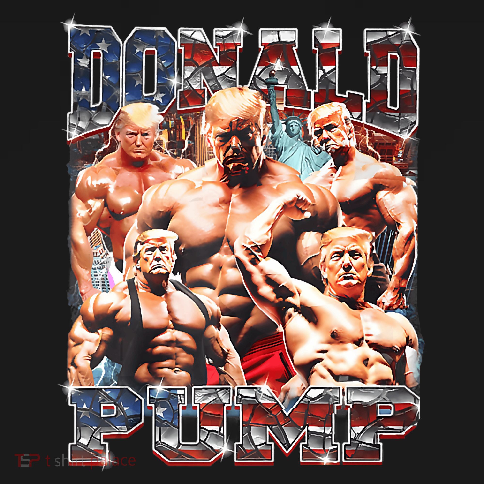 Donald Pump Trump 2024 Weight Lifting Gym Fitness T-Shirt