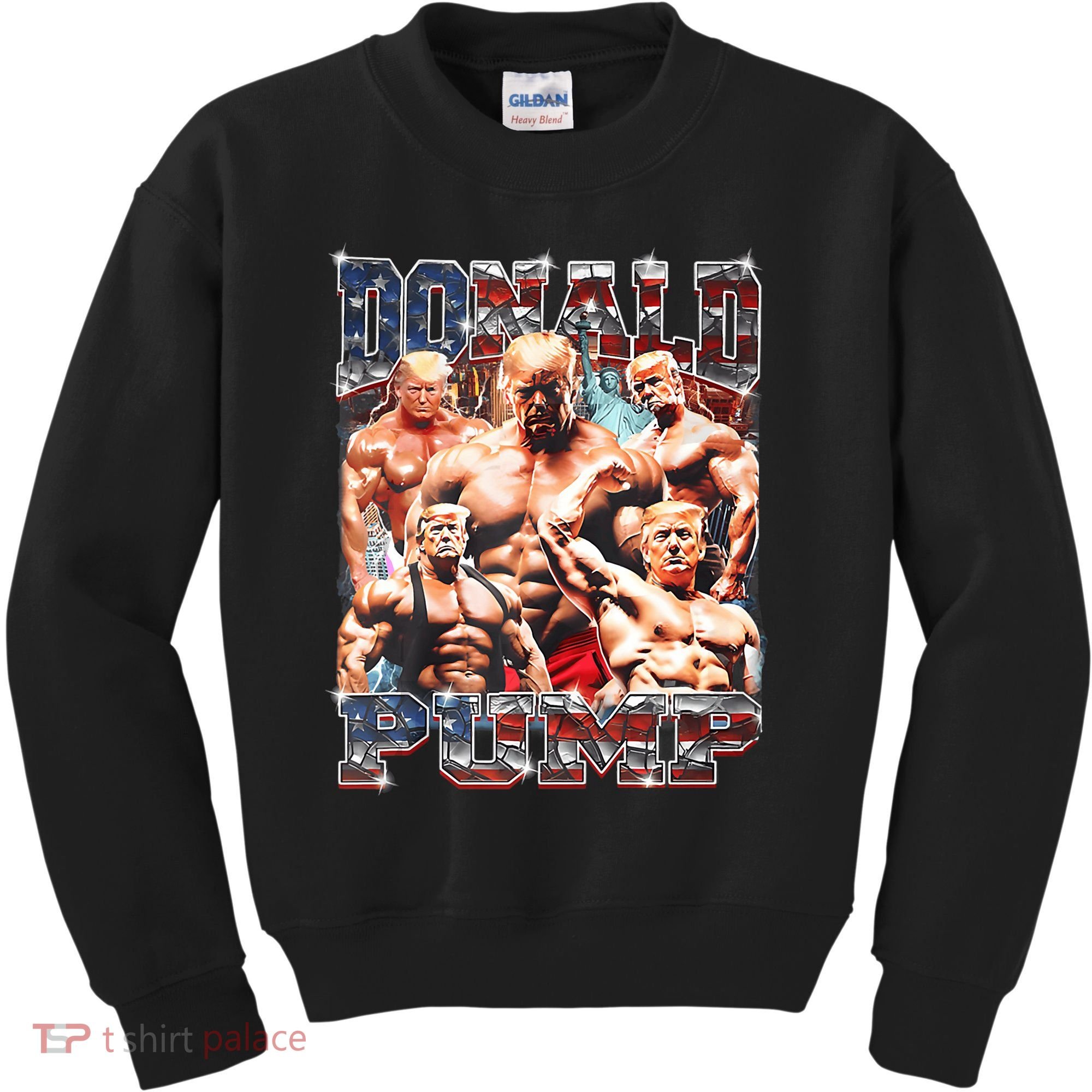 Donald Pump Trump 2024 Weight Lifting Gym Fitness Kids Sweatshirt