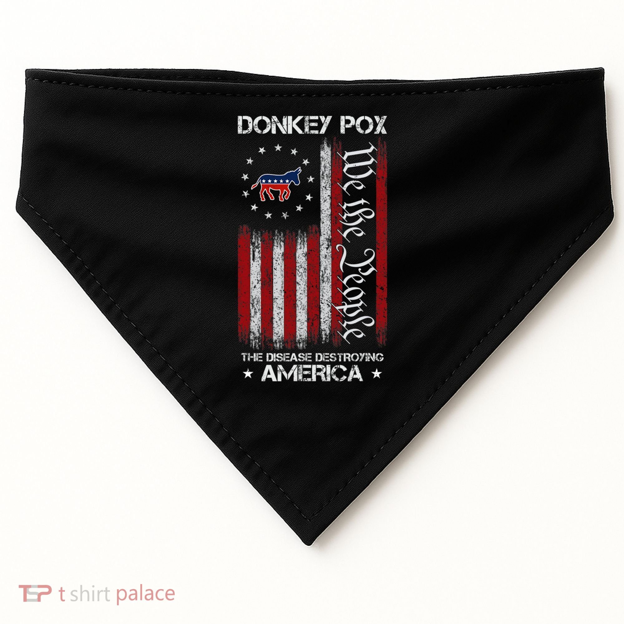 Donkey Pox The Disease Destroying America Funny Anti Biden USA-Made Doggie Bandana