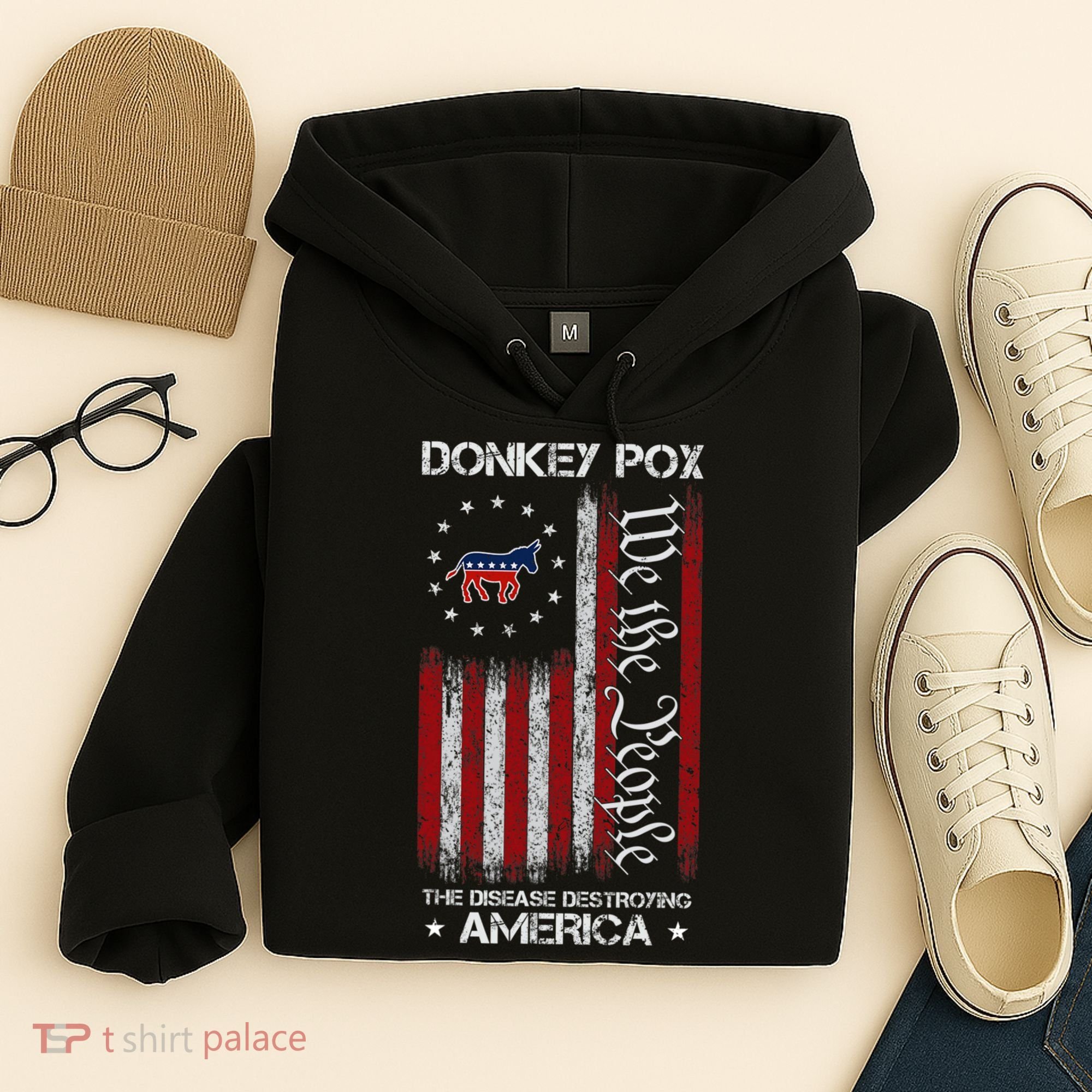 Donkey Pox The Disease Destroying America Funny Anti Biden Hoodie