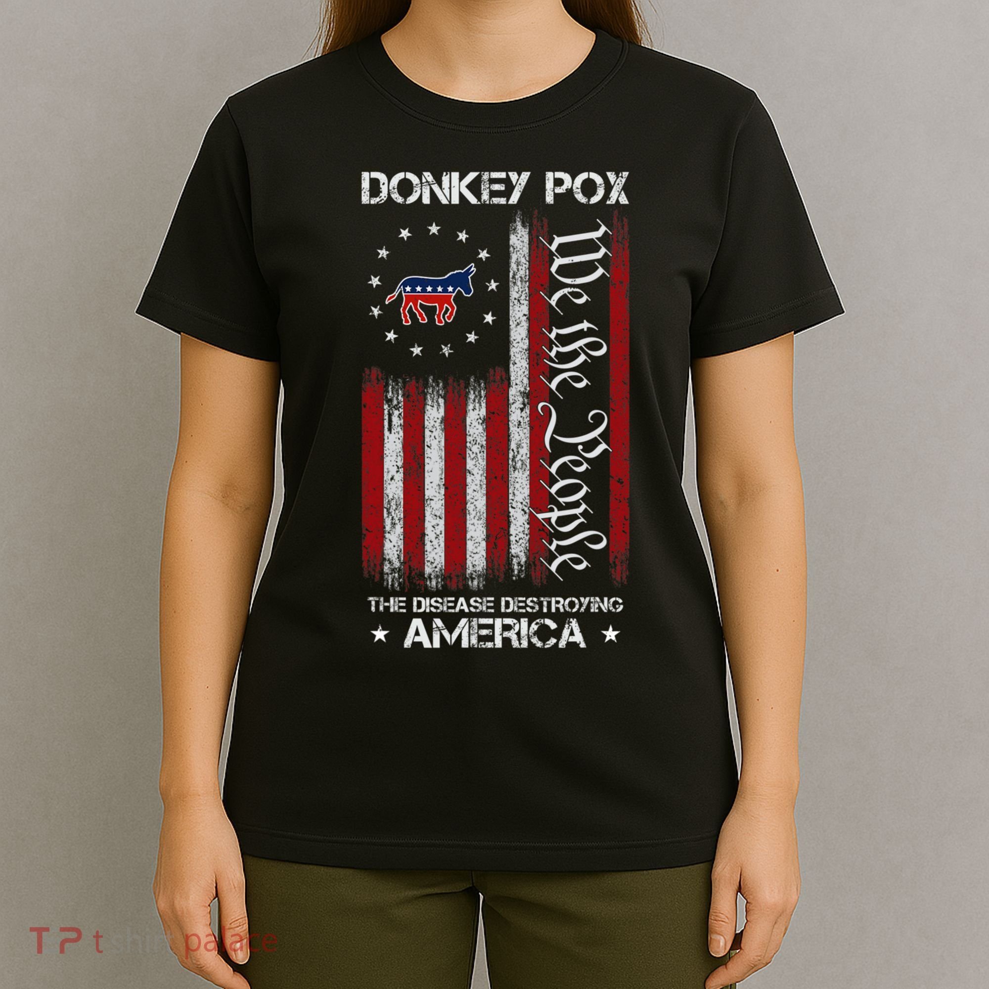 Donkey Pox The Disease Destroying America Funny Anti Biden T-Shirt