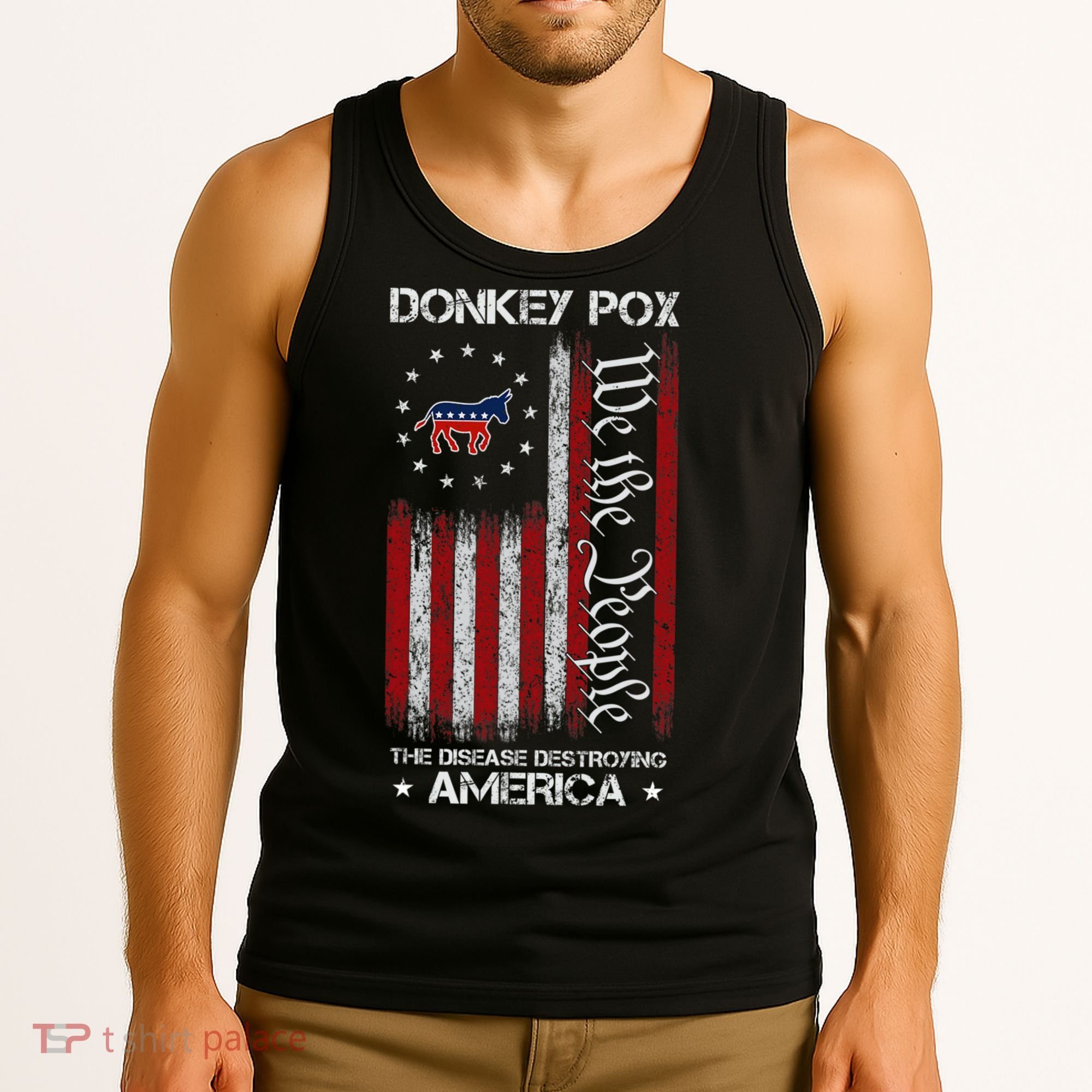 Donkey Pox The Disease Destroying America Funny Anti Biden Tank Top