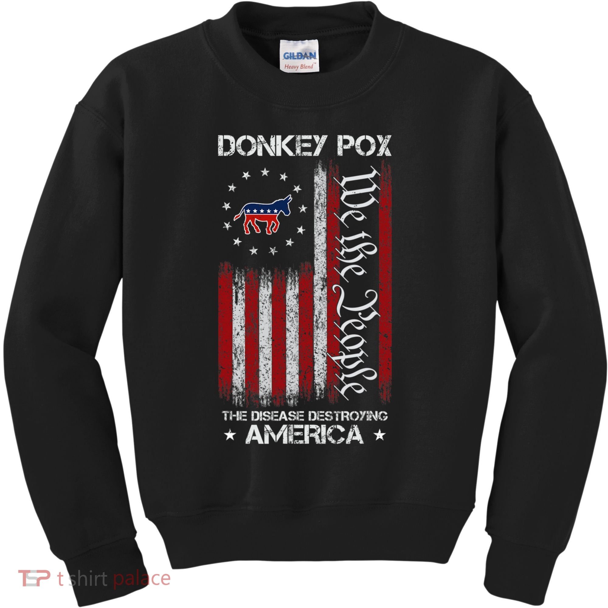 Donkey Pox The Disease Destroying America Funny Anti Biden Kids Sweatshirt
