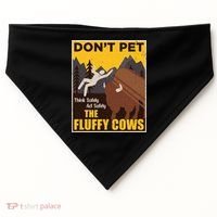 Don't Pet The Fluffy Cows Bison Buffalo USA-Made Doggie Bandana thumb 0