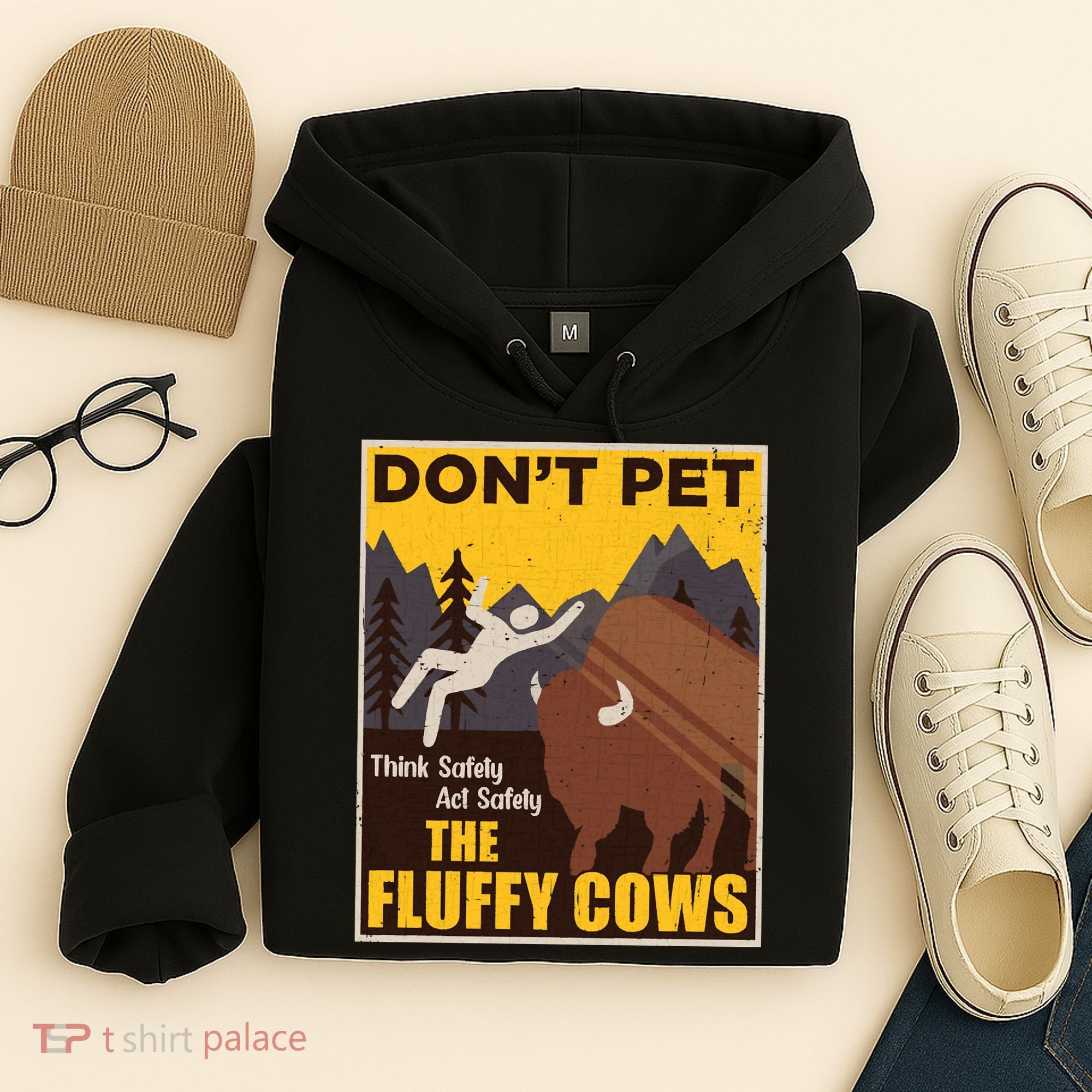 Don't Pet The Fluffy Cows Bison Buffalo Hoodie
