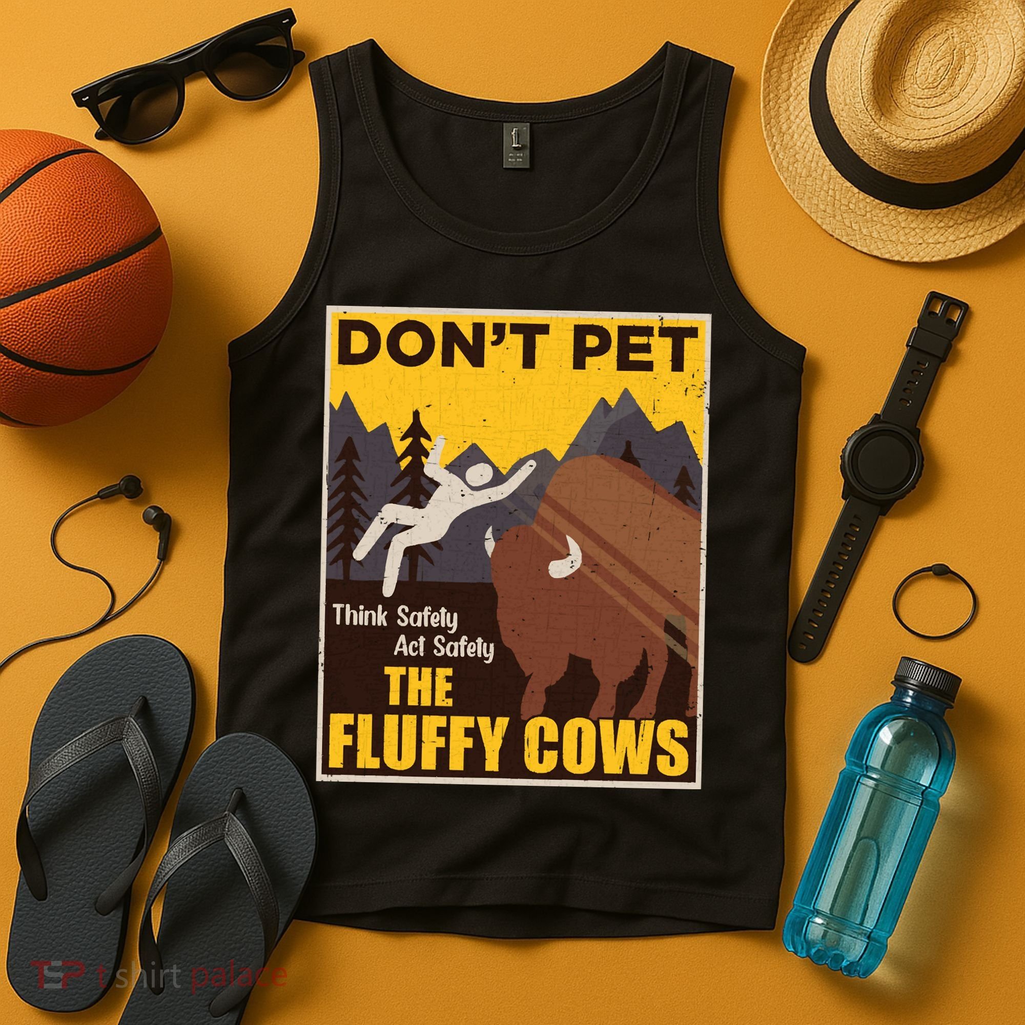 Don't Pet The Fluffy Cows Bison Buffalo Tank Top