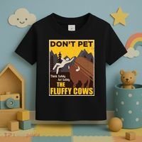 Don't Pet The Fluffy Cows Bison Buffalo Toddler T-Shirt thumb 3