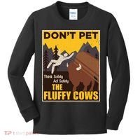 Don't Pet The Fluffy Cows Bison Buffalo Kids Long Sleeve Shirt thumb 0