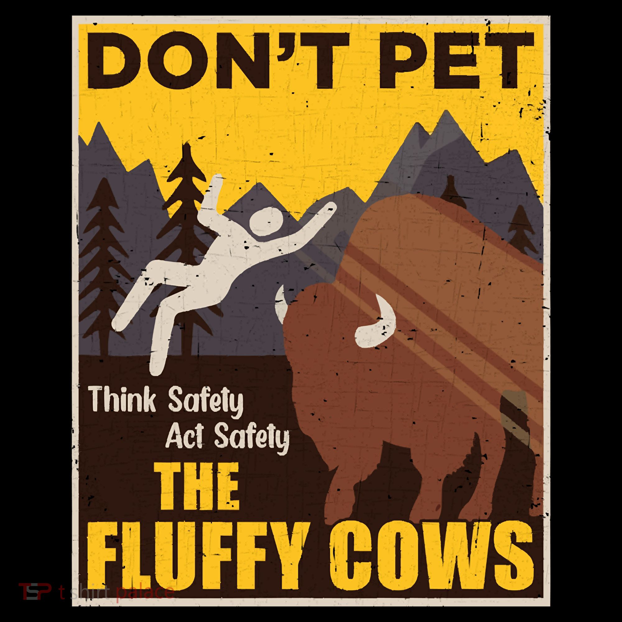 Don't Pet The Fluffy Cows Bison Buffalo Kids Long Sleeve Shirt