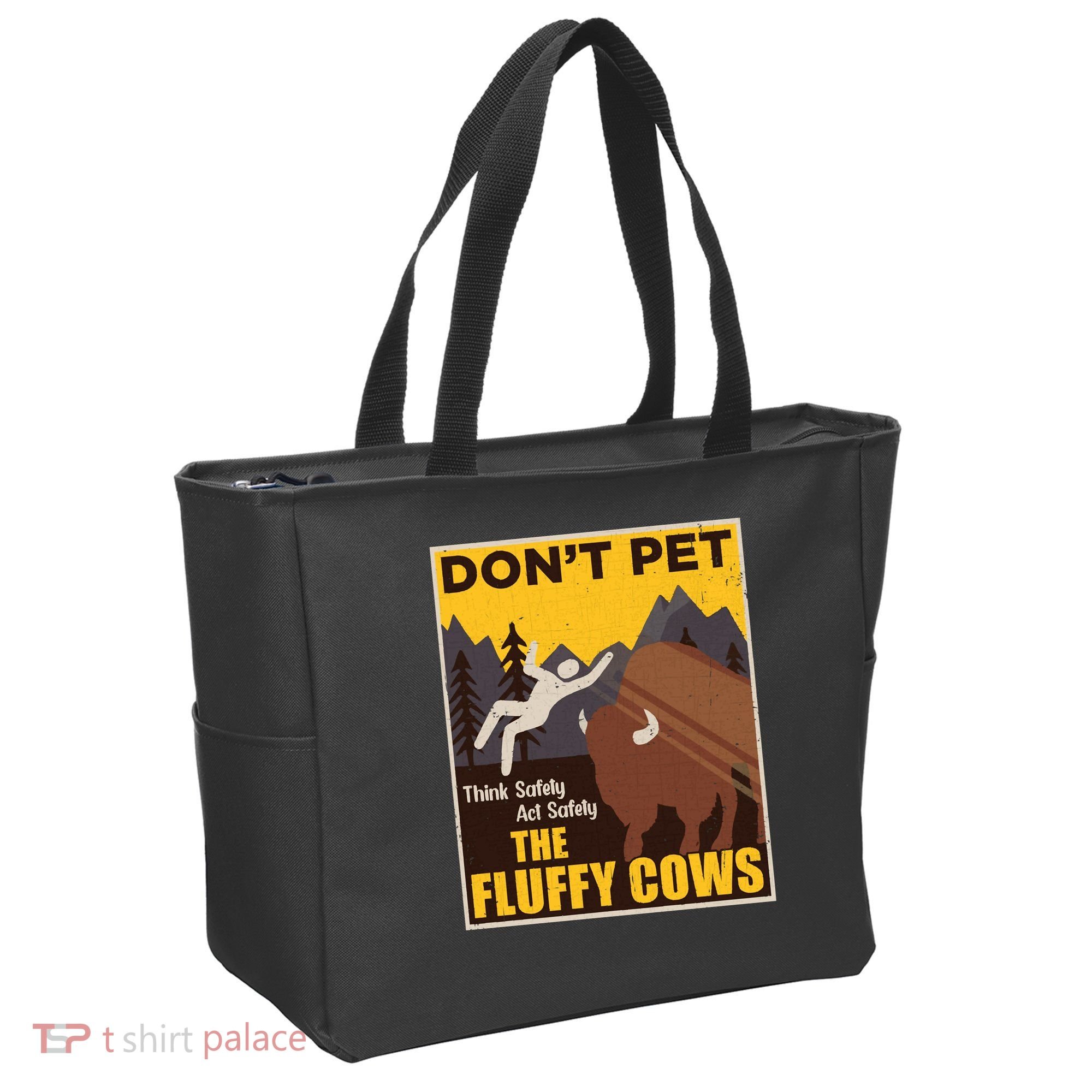 Don't Pet The Fluffy Cows Bison Buffalo Tote Bag