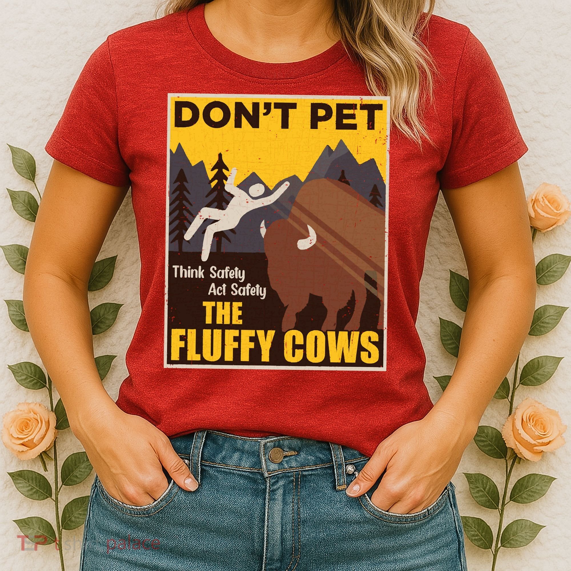 Don't Pet The Fluffy Cows Bison Buffalo Women's T-Shirt