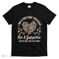 Daycare Provider Teacher Childcare Worker Leopard Heart Fun T-Shirt thumb 0