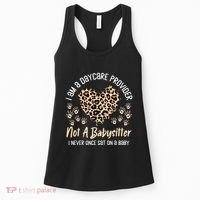 Daycare Provider Teacher Childcare Worker Leopard Heart Fun Women's Tank Top thumb 0