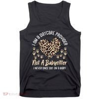 Daycare Provider Teacher Childcare Worker Leopard Heart Fun Tank Top thumb 0