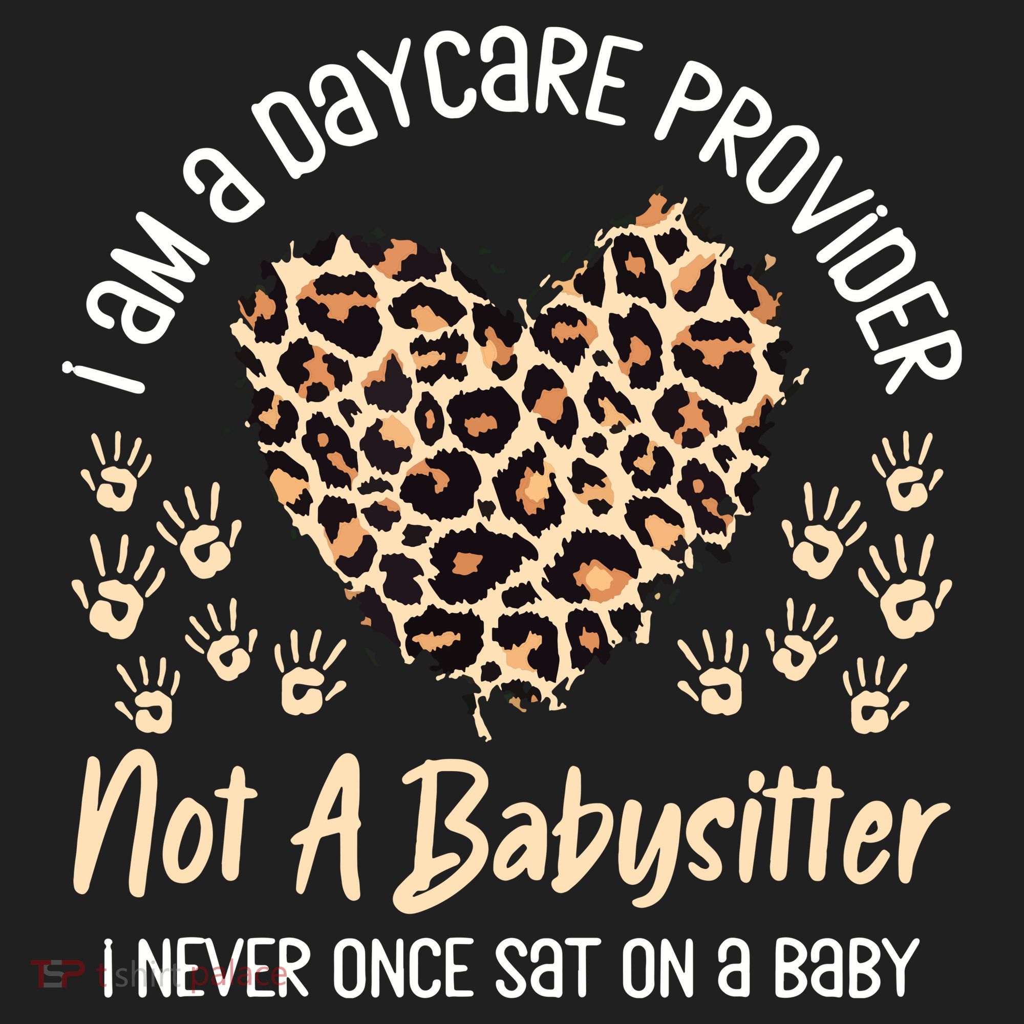 Daycare Provider Teacher Childcare Worker Leopard Heart Fun Golf Towel