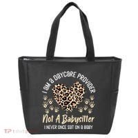 Daycare Provider Teacher Childcare Worker Leopard Heart Fun Tote Bag thumb 0