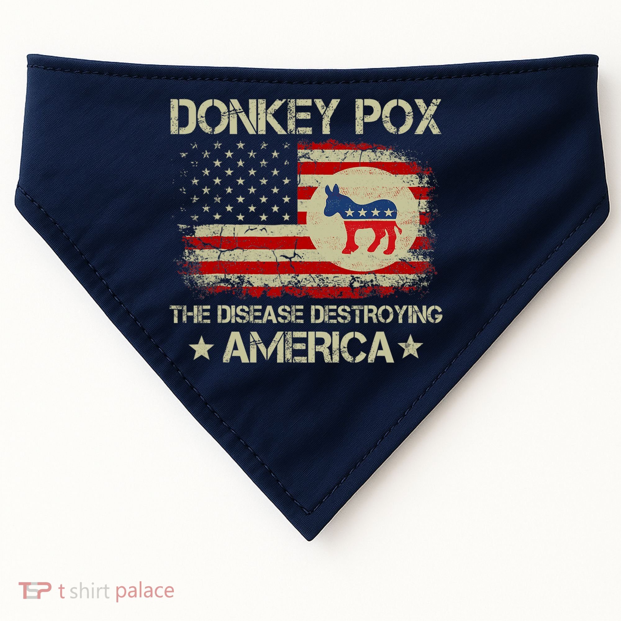 Donkey Pox The Disease Destroying America Funny Anti Biden USA-Made Doggie Bandana