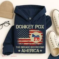 Donkey Pox The Disease Destroying America Funny Anti Biden Hoodie thumb 4