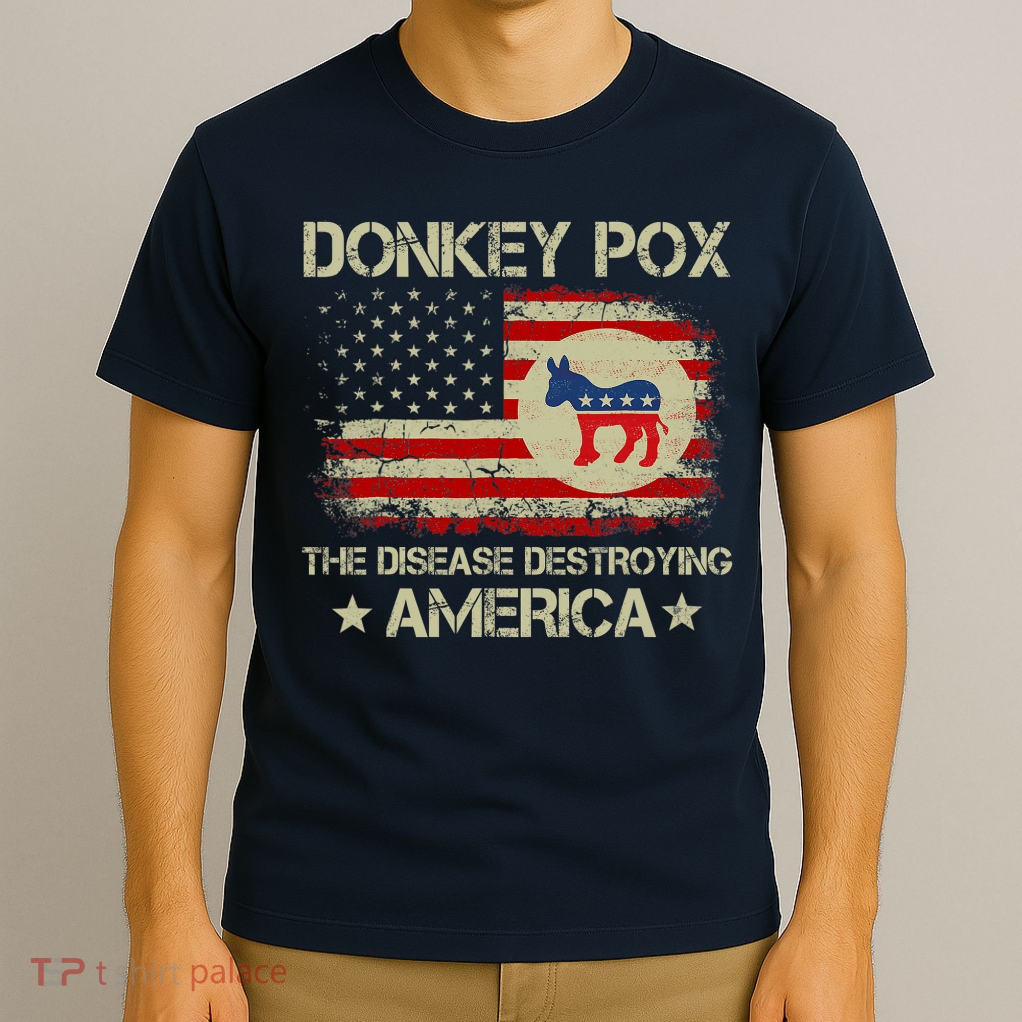 Donkey Pox The Disease Destroying America Funny Anti Biden T-Shirt