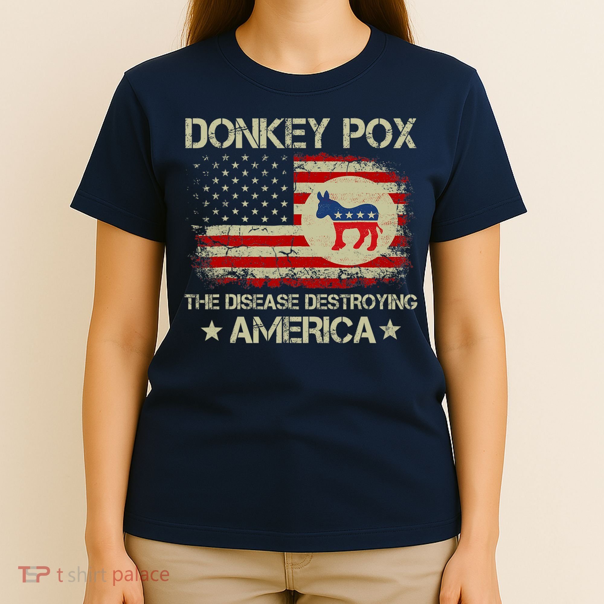 Donkey Pox The Disease Destroying America Funny Anti Biden T-Shirt