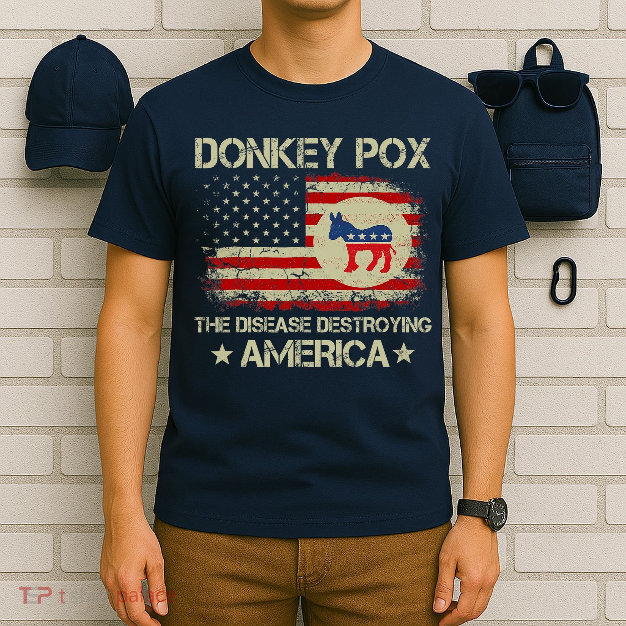 Donkey Pox The Disease Destroying America Funny Anti Biden T-Shirt
