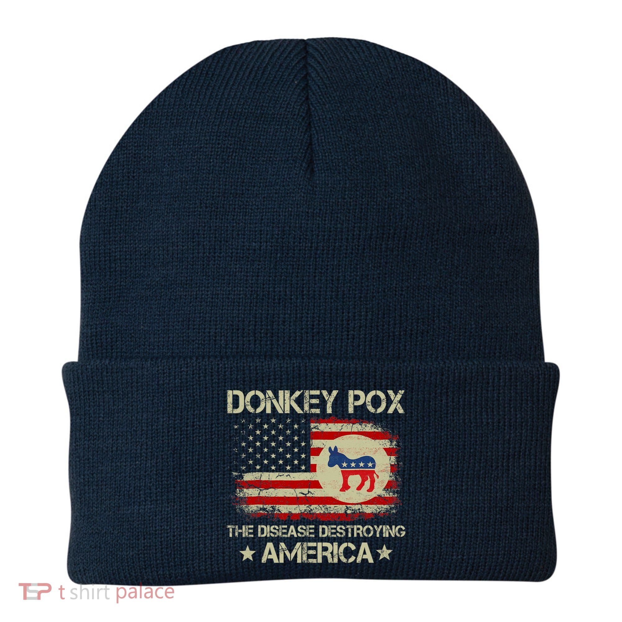 Donkey Pox The Disease Destroying America Funny Anti Biden Beanie