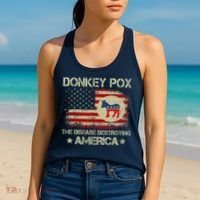 Donkey Pox The Disease Destroying America Funny Anti Biden Women's Tank Top thumb 2