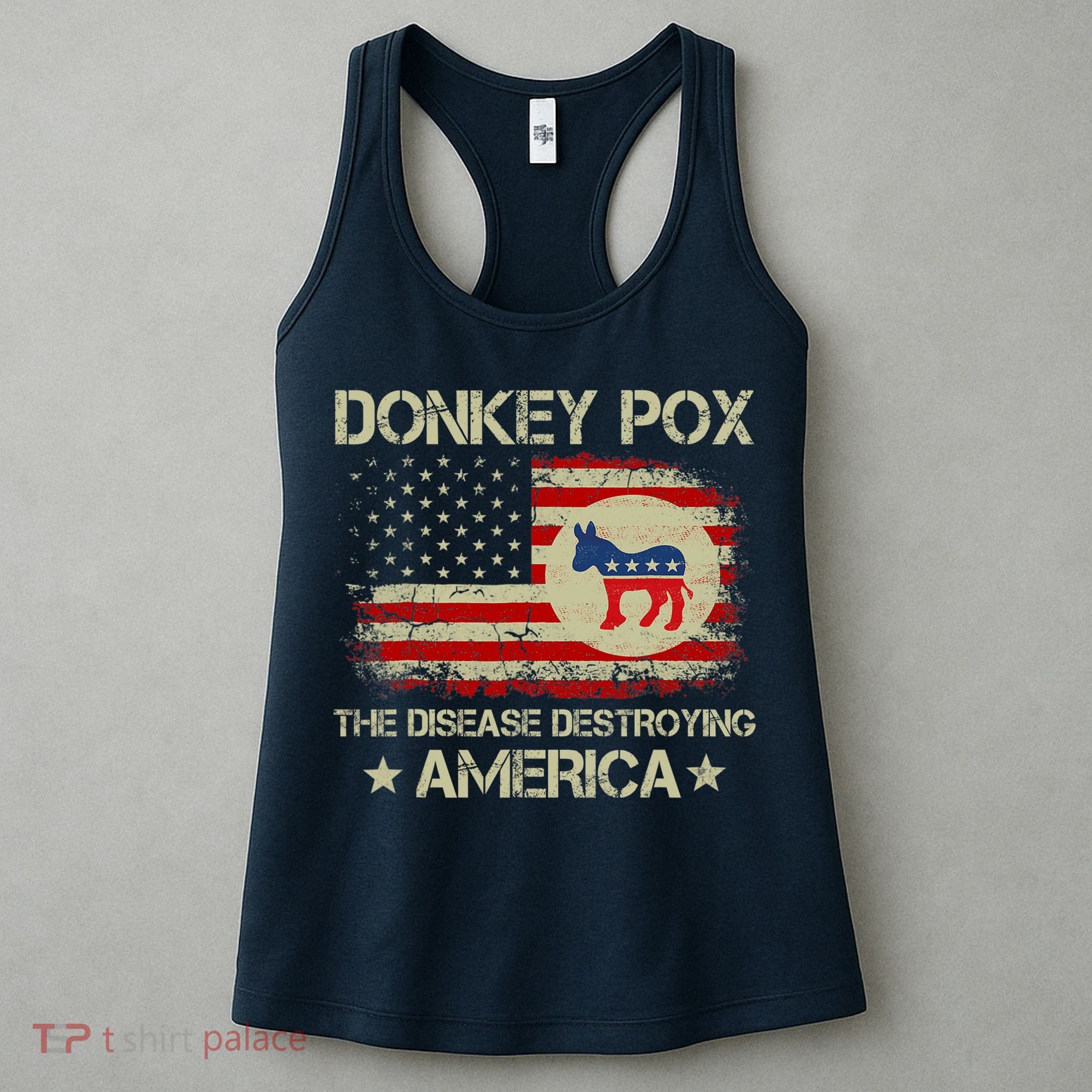Donkey Pox The Disease Destroying America Funny Anti Biden Women's Tank Top
