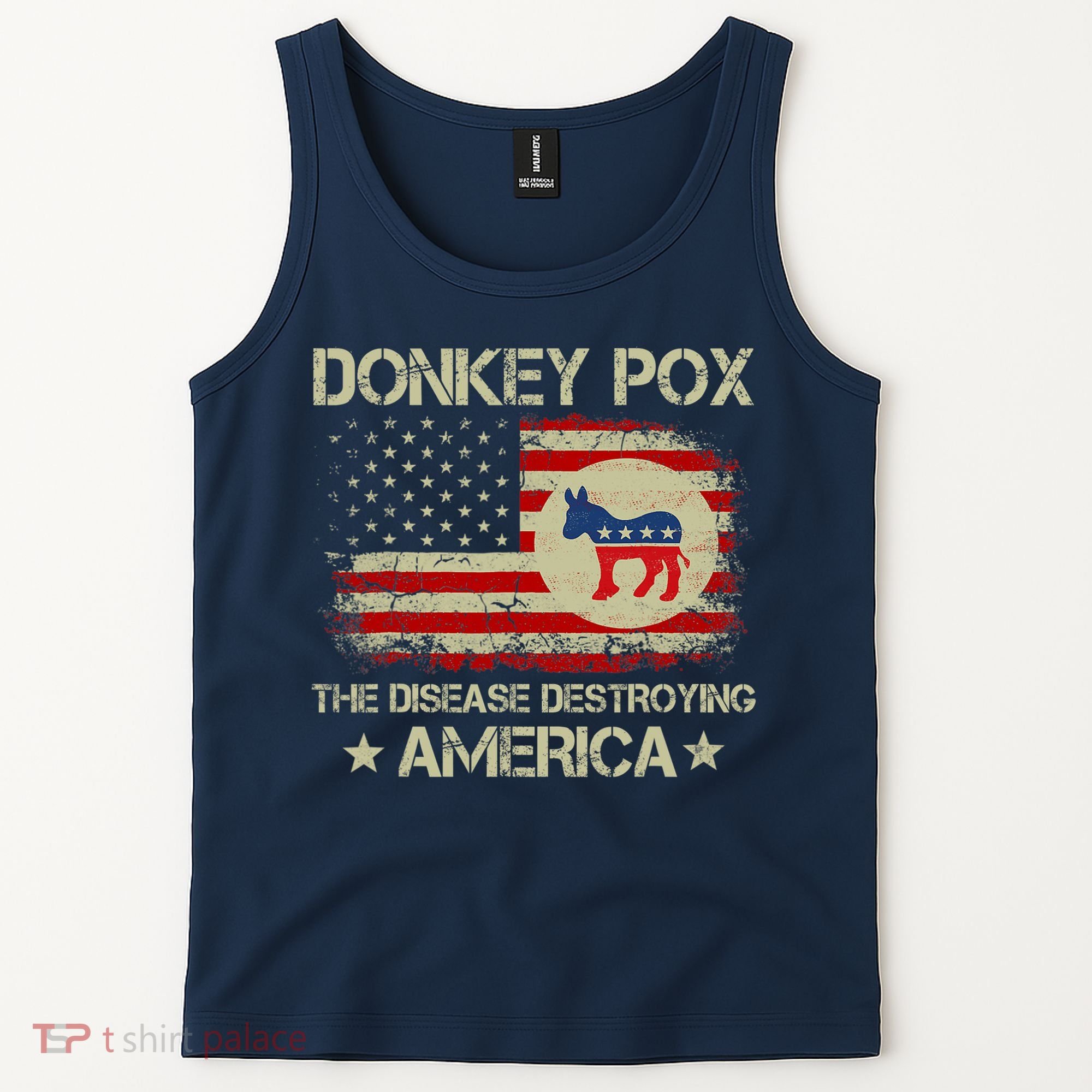 Donkey Pox The Disease Destroying America Funny Anti Biden Tank Top