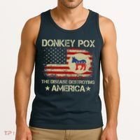 Donkey Pox The Disease Destroying America Funny Anti Biden Tank Top thumb 3