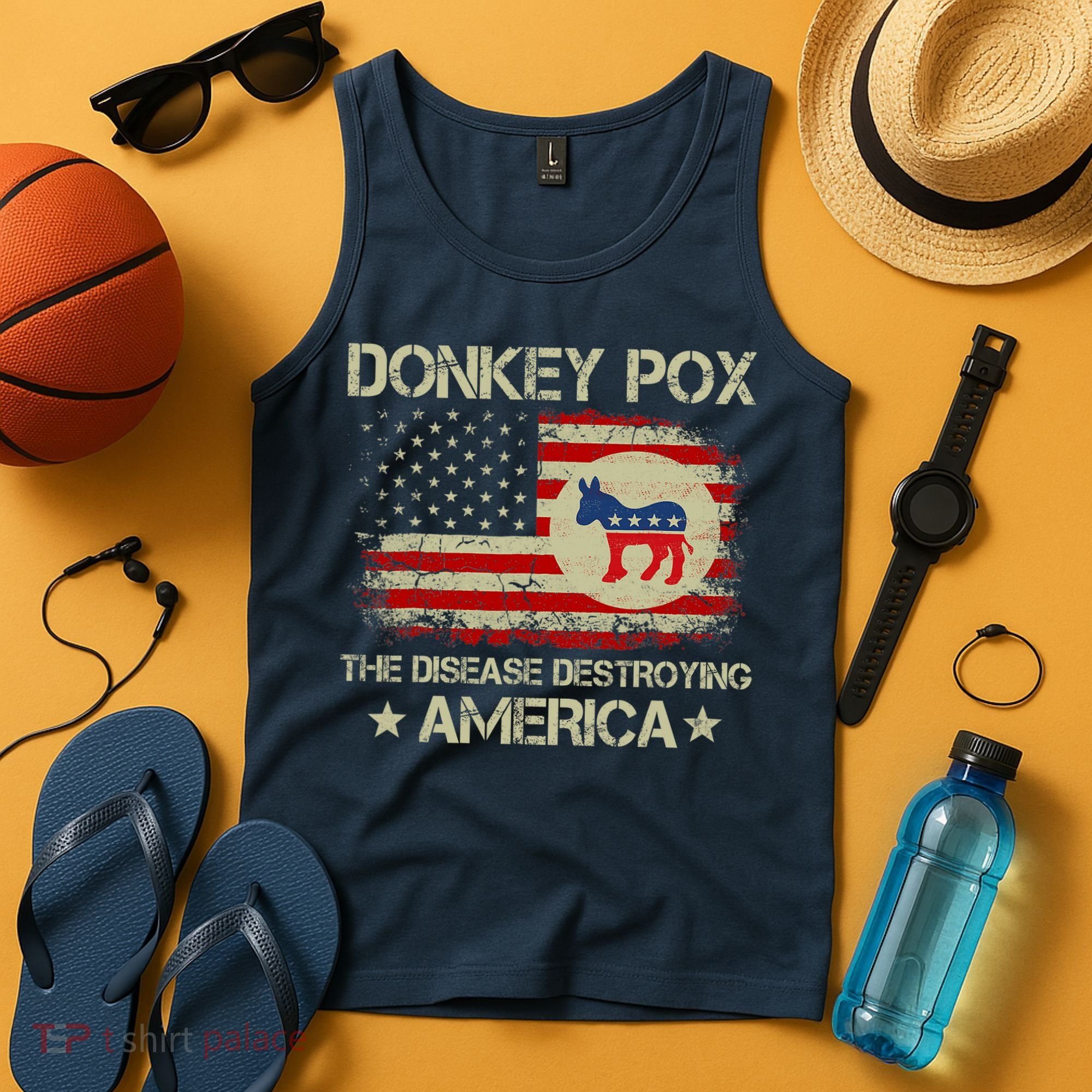 Donkey Pox The Disease Destroying America Funny Anti Biden Tank Top