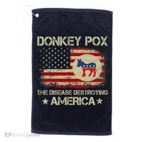Donkey Pox The Disease Destroying America Funny Anti Biden Golf Towel thumb 0