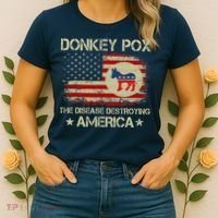 Donkey Pox The Disease Destroying America Funny Anti Biden Women's T-Shirt thumb 2