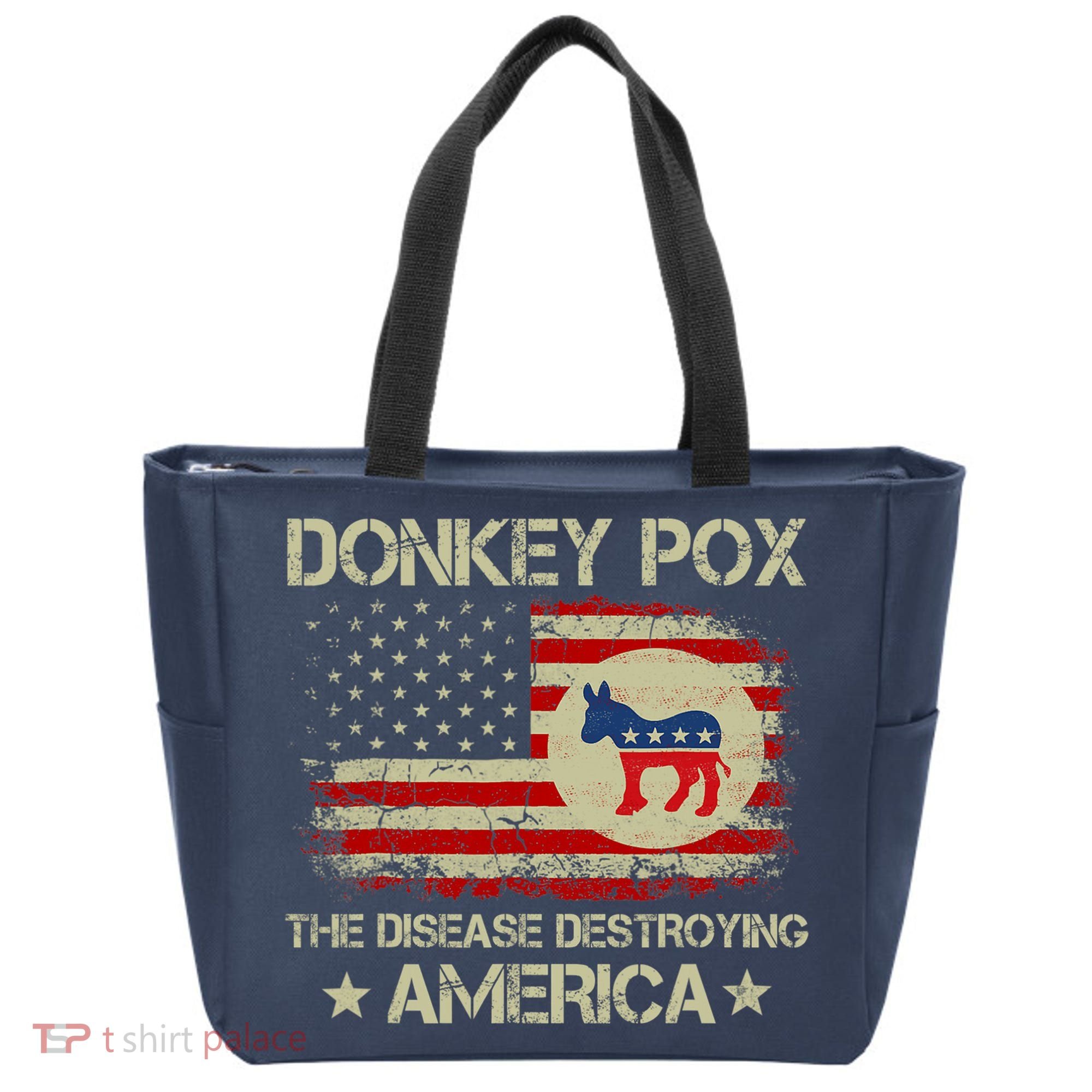 Donkey Pox The Disease Destroying America Funny Anti Biden Tote Bag
