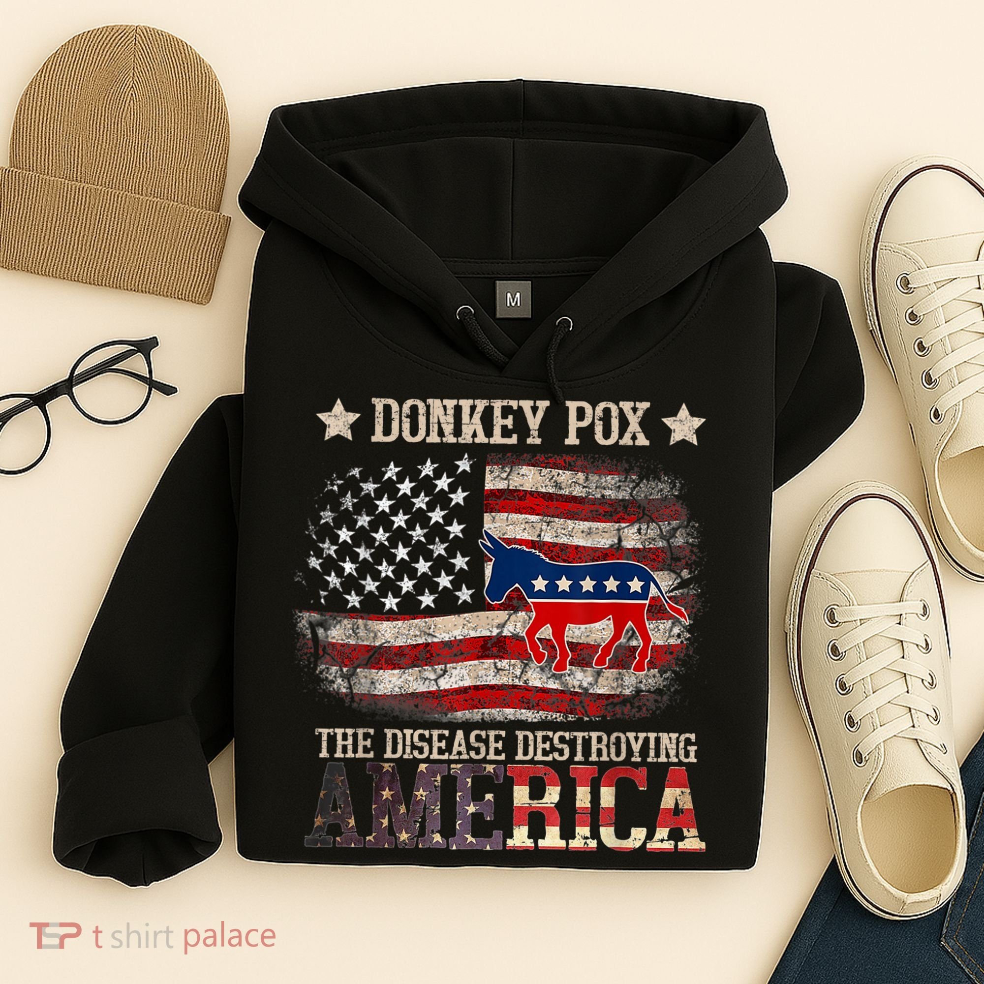 Donkey Pox The Disease Destroying America Funny Hoodie