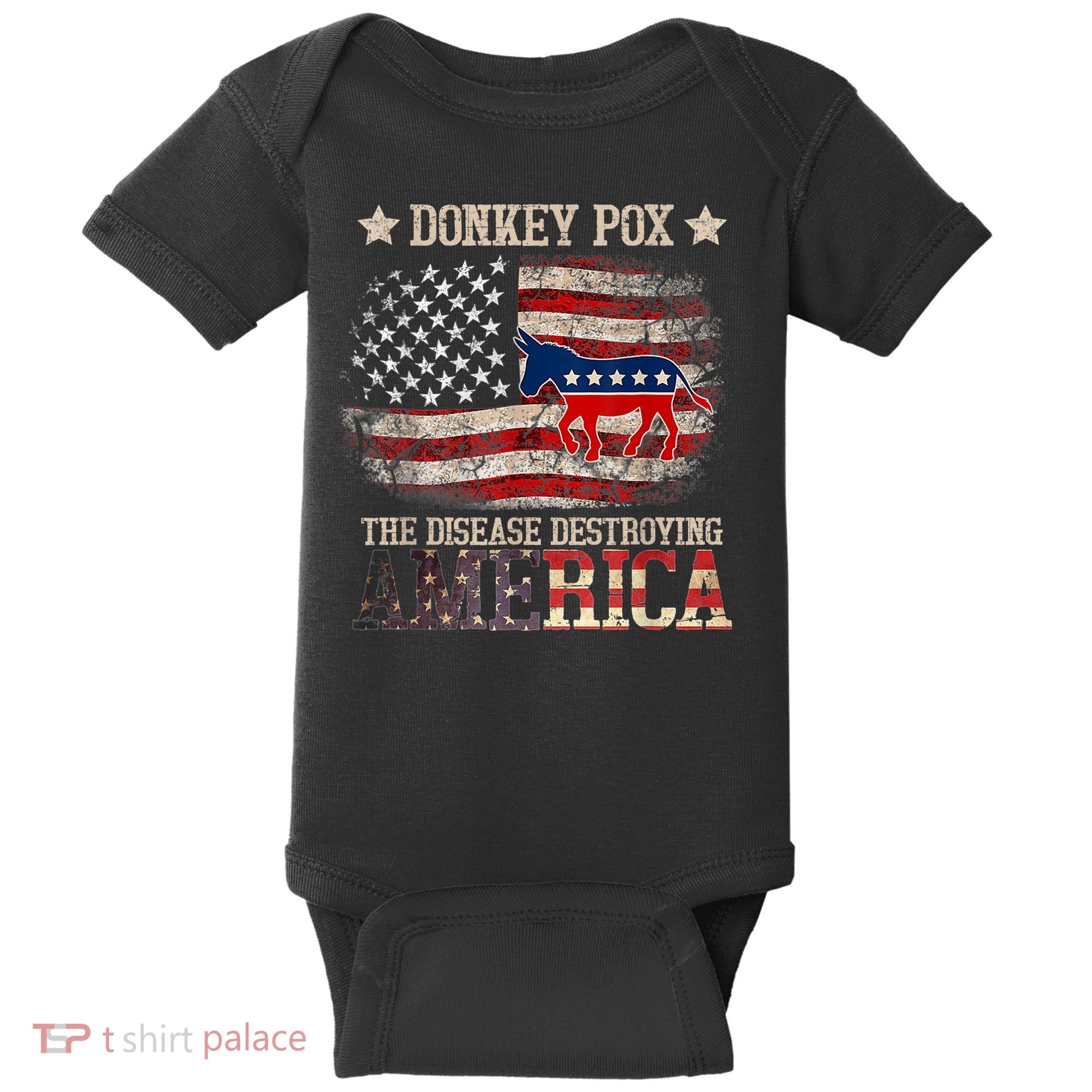 Donkey Pox The Disease Destroying America Funny Baby Bodysuit